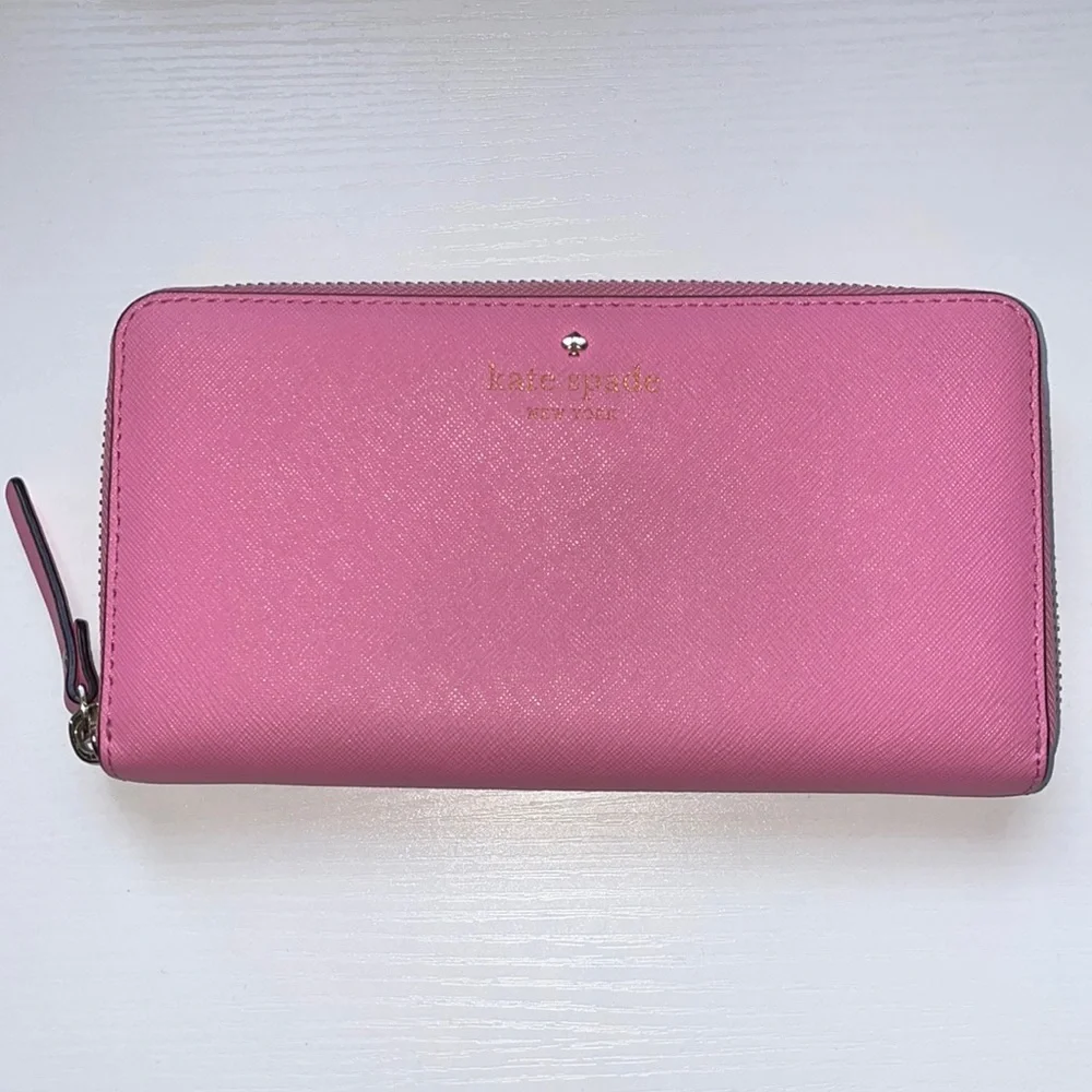 Kate Spade Long Zip Wallet in Bubblegum Pink - Picture 1 of 5